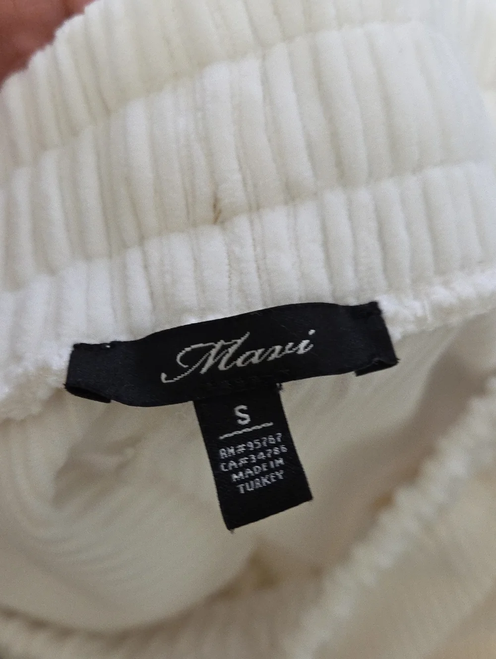 Mavi Cream Ribbed Jogger Sweatpants | Cozy Lounge Athleisure Elastic Waist Soft - Picture 6 of 7